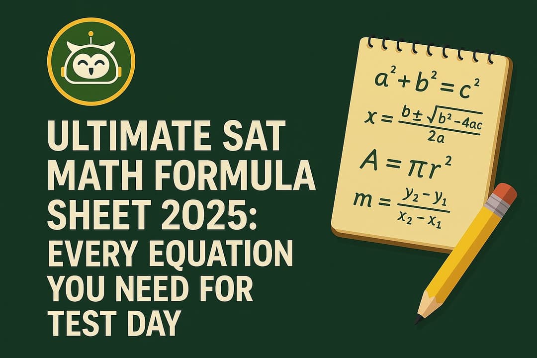 Sat Math Formual Ultimate SAT Math Formula Sheet 2026: Every Equation You Need for Test ...